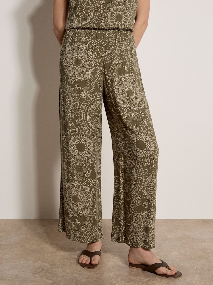 Apricot Green Kaleidoscope Print Woven Trousers - Image 2 of 4