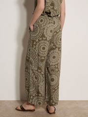 Apricot Green Kaleidoscope Print Woven Trousers - Image 4 of 4