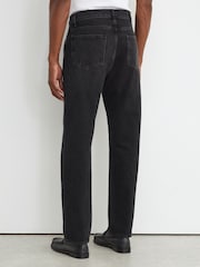 Reiss Black Dylan Relaxed Straight-Leg Jeans - Image 6 of 7