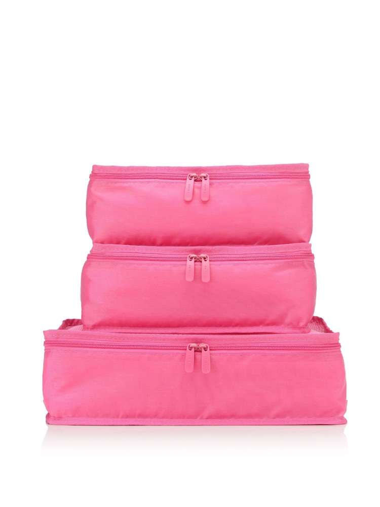 Tripp Pink Packing Cubes with Storage Bag Set Of 3 - Image 3 of 3 Tripp Pink Packing Cubes with Storage Bag Set Of 3 - Image 3 of 3
