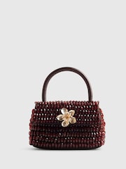 River Island Red Grab Handle Beaded Bag - Image 2 of 6