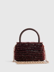 River Island Red Grab Handle Beaded Bag - Image 3 of 6