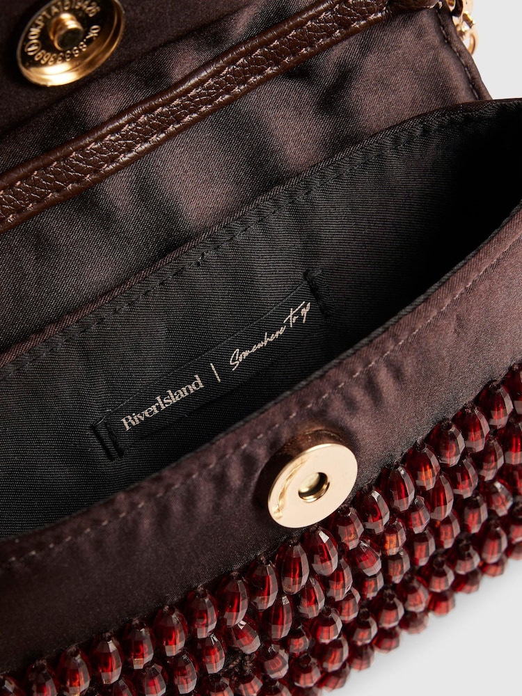 River Island Red Grab Handle Beaded Bag - Image 6 of 6 River Island Red Grab Handle Beaded Bag - Image 6 of 6