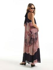River Island Black Halter Floral Print Maxi Dress - Image 2 of 4