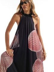 River Island Black Halter Floral Print Maxi Dress - Image 4 of 4