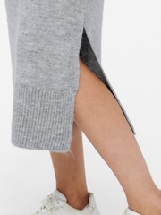 ONLY Curve Grey Maxi Roll Neck Knitted Dress - Image 4 of 5