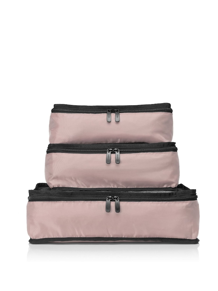Tripp Pink Packing Cubes with Storage Bag Set Of 3 - Image 3 of 3 Tripp Pink Packing Cubes with Storage Bag Set Of 3 - Image 3 of 3