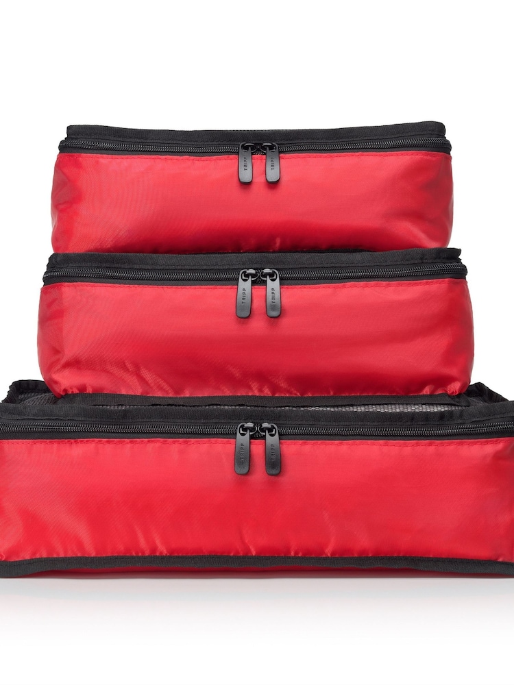 Tripp Red Packing Cubes with Storage Bag Set Of 3 - Image 3 of 3 Tripp Red Packing Cubes with Storage Bag Set Of 3 - Image 3 of 3