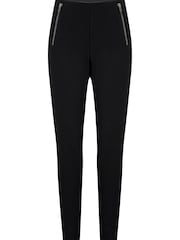 Pour Moi Black Amy Faux Leather Waistband Slim Ponte Trouser - Image 4 of 5