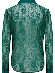 Pour Moi Forest Clara Lace Button Front Long Sleeve Shirt - Image 5 of 5