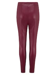 Pour Moi Red Elise Stretch Faux Leather Skinny Trouser - Image 7 of 7
