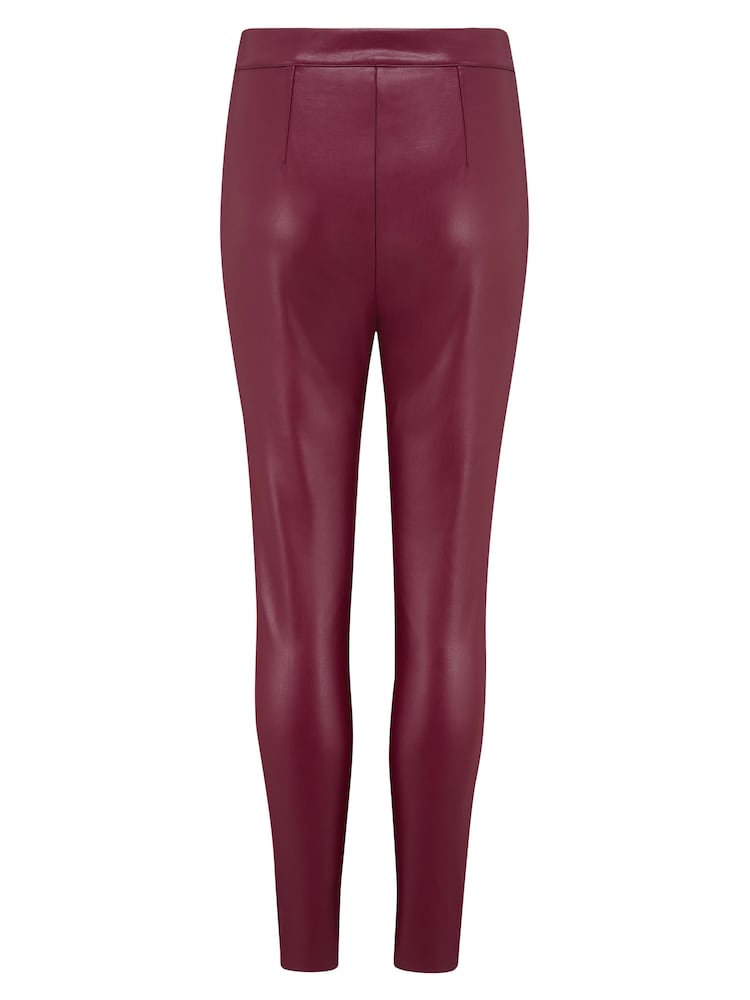 Pour Moi Red Elise Stretch Faux Leather Skinny Trouser - Image 7 of 7