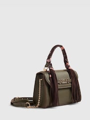 River Island Green Fringe Scarf Tote Cross-Body Bag - Image 3 of 6