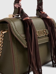 River Island Green Fringe Scarf Tote Cross-Body Bag - Image 5 of 6