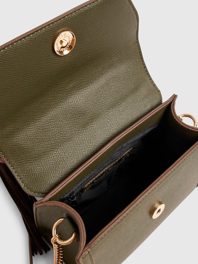 River Island Green Fringe Scarf Tote Cross-Body Bag - Image 6 of 6 River Island Green Fringe Scarf Tote Cross-Body Bag - Image 6 of 6