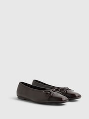 River Island Brown Toe Cap Bow Ballet Flats - Image 3 of 6