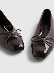 River Island Brown Toe Cap Bow Ballet Flats - Image 5 of 6
