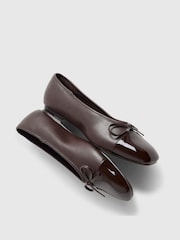 River Island Brown Toe Cap Bow Ballet Flats - Image 6 of 6