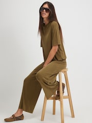 أخضر - بنطلون ناعم الملمس من River Island - صورة 2 من 4