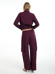 River Island Purple Elastic Utility Barrel Leg Trousers - Image 3 of 4