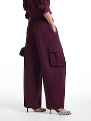 River Island Purple Elastic Utility Barrel Leg Trousers - Image 4 of 4