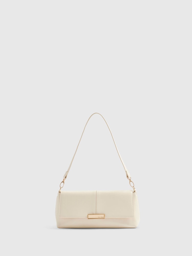 River Island Cream Bar Flap Over Clutch Bag - Image 2 of 5