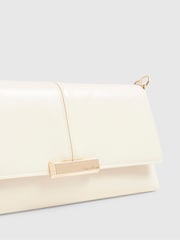 River Island Cream Bar Flap Over Clutch Bag - Image 4 of 5
