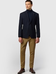 Ted Baker Tailoring Blue Fit Navy Flannel Twill Blazer - Image 2 of 5