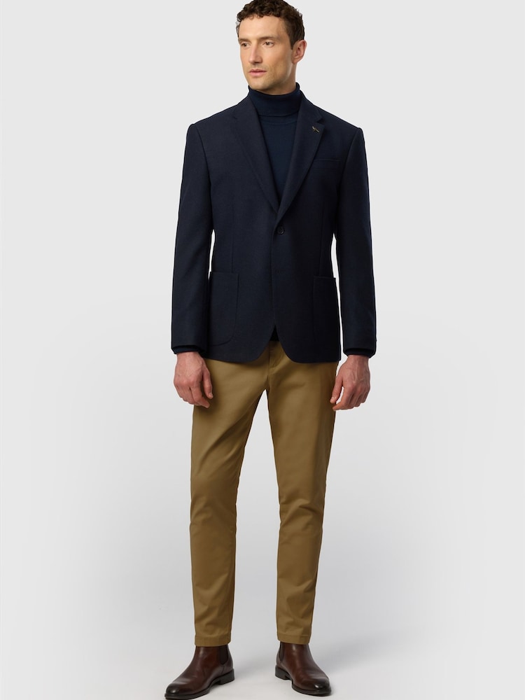 Ted Baker Tailoring Blue Fit Navy Flannel Twill Blazer - Image 2 of 5 Ted Baker Tailoring Blue Fit Navy Flannel Twill Blazer - Image 2 of 5