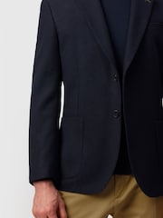 Ted Baker Tailoring Blue Fit Navy Flannel Twill Blazer - Image 3 of 5