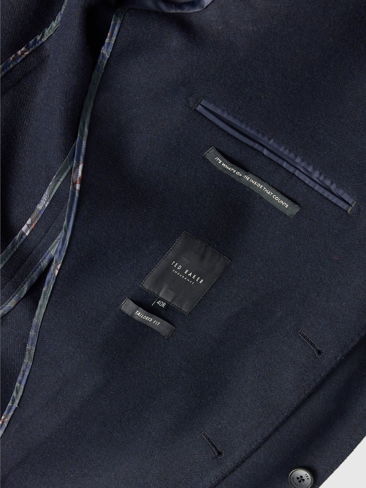 Ted Baker Tailoring Blue Fit Navy Flannel Twill Blazer - Image 5 of 5 Ted Baker Tailoring Blue Fit Navy Flannel Twill Blazer - Image 5 of 5