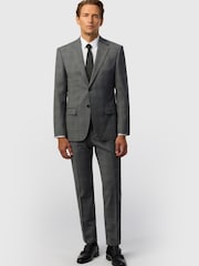 Ted Baker Tailoring Grey Slim Fit Hopsack Check Jacket - Image 3 of 6