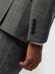 Ted Baker Tailoring Grey Slim Fit Hopsack Check Jacket - Image 5 of 6