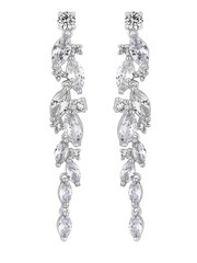 Jon Richard Silver Plated Clear Navette Charlotte Drop Earring - Image 1 of 2