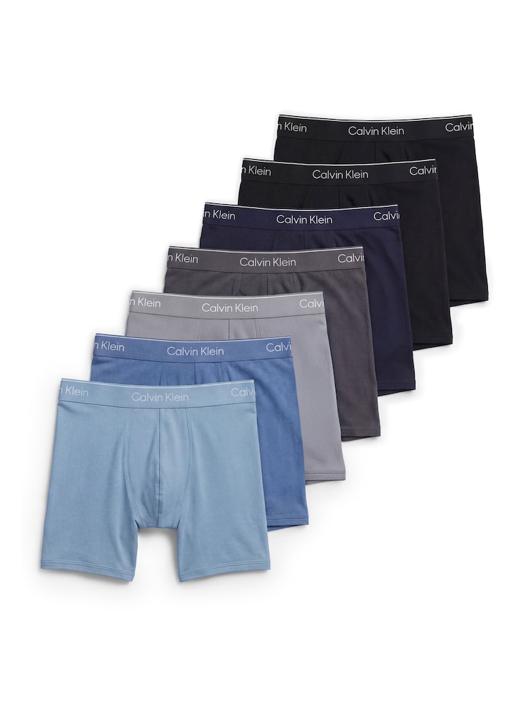 Calvin Klein Light Blue Boxer Briefs - Icon Cotton Stretch 7 Pack - Image 1 of 5 Calvin Klein Light Blue Boxer Briefs - Icon Cotton Stretch 7 Pack - Image 1 of 5