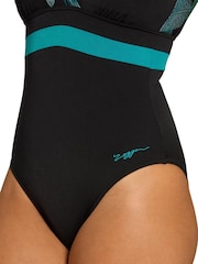 Zoggs Black Square Back Swimsuits with Fixed Foam Cup - Image 4 of 6