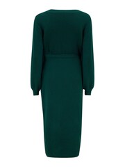 Pour Moi Green Elle Knit Midi Wrap Dress - Image 5 of 5