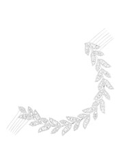 Jon Richard Silver Plated Crystal Eva Leaf Double Comb - Image 1 of 2