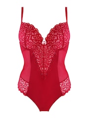 Pour Moi Red Romance Padded Push Up Bodysuit - Image 4 of 5
