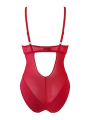 Pour Moi Red Romance Padded Push Up Bodysuit - Image 5 of 5
