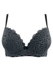 Grau - Pour Moi Romance Geformter Push-up-BH mit Dekolleté - Bild 4 von 5