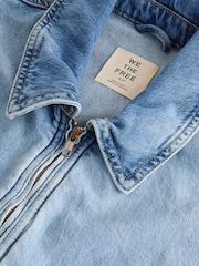 Free People Blue Birdie Denim Jacket - Image 10 of 12
