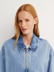 Free People Blue Birdie Denim Jacket - Image 6 of 12