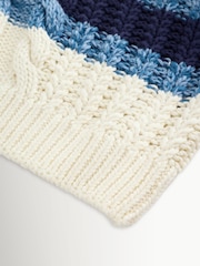 Free People White Frankie Cable Knit Striped Jumper - Image 11 of 11