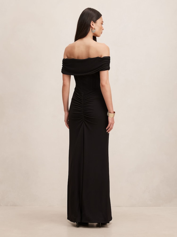 Forever New Ania Ruched Bardot Neck Maxi Dress - Bild 2 von 4 Forever New Ania Ruched Bardot Neck Maxi Dress - Bild 2 von 4