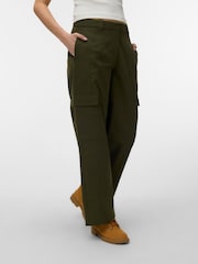 VERO MODA Green Wide Leg Cargo Trousers - Image 1 of 5