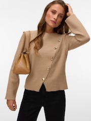 VERO MODA Asymmetrisch vest met gouden knopen - Afbeelding 1 van 5