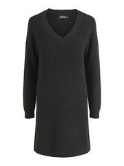PIECES Black Long Sleeve V Neck Knitted Jumper Dress - Image 5 of 5