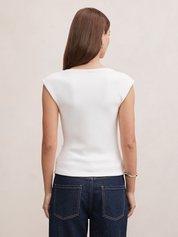 Forever New White Serena Hardware Detail Top - Image 2 of 5