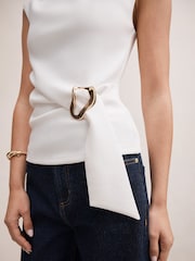 Forever New White Serena Hardware Detail Top - Image 3 of 5